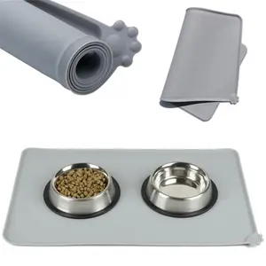 Nouveau design de tapis d'alimentation en silicone antidérapant et imperméable pour chiens, tampons personnalisés et lavables en silicone pour animaux de compagnie