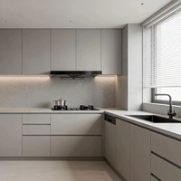 Meubles de cuisine modernes en L sur mesure, ensembles de meubles de cuisine intégrés, designs de rangement en forme de L pour cuisines