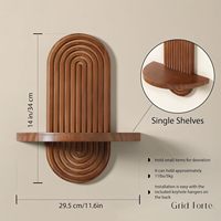 Étagère murale moderne en bois cintrée, design mid-century, étagères flottantes arc-en-ciel pour décoration intérieure, support pour plantes et ornements