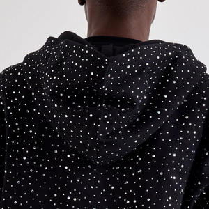 Meilleurs fabricants de vêtements pour hommes, sweats à capuche en coton mélangé avec strass, vente en ligne, fabricant d'usine de sweats à capuche avec strass - Product Image 2