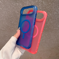 Coque de téléphone portable magnétique IVYMAX 3-en-1 colorée, antichoc, en TPU et PC mat, transparente, pour iPhone 17 Air