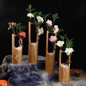 Tube <span class=keywords><strong>de</strong></span> décoration pour sashimi en bambou premium avec effet <span class=keywords><strong>de</strong></span> glace sèche, support floral style zen pour restaurant <span class=keywords><strong>de</strong></span> sushi et <span class=keywords><strong>plateau</strong></span> d'hôtel - Product Image 4