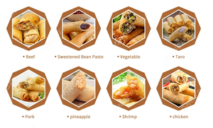 Rollos de huevo Rollo De Filete de <span class=keywords><strong>pollo</strong></span> Envoltura de cebollas verdes vietnamitas Rollo de primavera que hace la máquina - Product Image 2