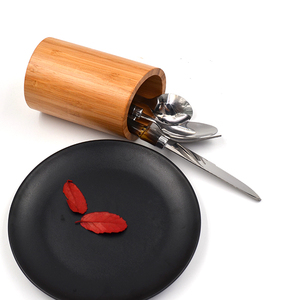 Juego de Cubiertos de Bambú con Mango de Plástico, 24 Piezas, Cuchara, Tenedor, Cuchillo, Plateado, Vajilla, Juego de Cubiertos Plateados - Product Image 3