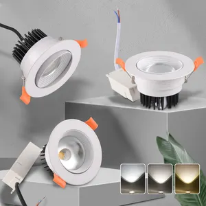 Dingdian iluminação LED de alto brilho para interior Downlight três cores de luz mudando 7W LED Refletores de teto Rainbow Hill