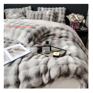 Literie d'hiver de luxe personnalisée, peluche longue ivoire super douce, pelucheuse, coton, velours, fourrure hirsute, ensemble de couette, nouveauté - Product Image 1