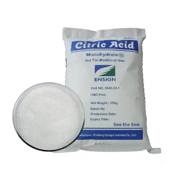 Fábrica 99% ácido cítrico anhidro grado alimenticio mono Ensign precio ácido cítrico monohidrato