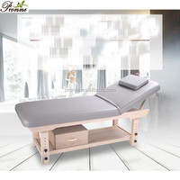 Table de massage moderne de luxe à base de bois bon marché équipement d'esthéticienne lit de spa facial avec rangement