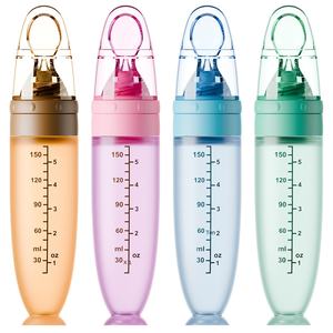 Bouteille pour bébé 150 ml en silicone souple avec cuillère, bouteille à jus à presser, cuillère pour aliments pour bébé, ventouse en silicone, bouteille pour <span class=keywords><strong>céréales</strong></span> de riz - Product Image 6