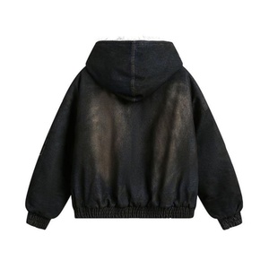 Veste d'hiver décontractée pour homme, style américain, denim délavé, doublure en polaire de coton, design sculpté de montagne, fabricant de vestes - Product Image 3