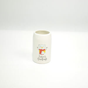 Juego de Accesorios de Baño de Dolomita con Diseño de Búho Pintado en Beige, Rojo y Negro, Estilo Navideño, Colección para Lavabo - Product Image 3