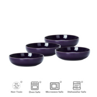 Grès coupé 20pc ensemble de dîner Vintage violet rond assiettes ensemble vaisselle inclure tasse à boire fourniture de cuisine ensembles de vaisselle