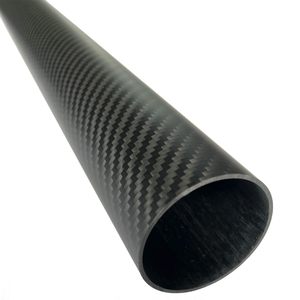 Estera de superficie lisa de sarga de tubo de fibra de carbono tejida <span class=keywords><strong>3K</strong></span> ligera de alta resistencia personalizada brillante - Product Image 3