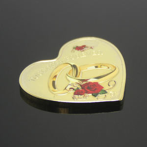 Valentinstag Ehebruft Ring Hochzeit Gefallen Geschenke Souvenir-Münze Liebesschild Gold Silber Liebe für immer Medaille Rose Herzform-Münze - Product Image 5