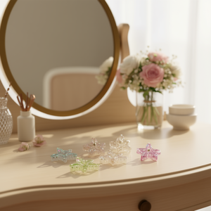 Pince à cheveux en forme d'étoile à cinq branches électroplaquée 8 cm, accessoire pour femmes et filles - Product Image 3