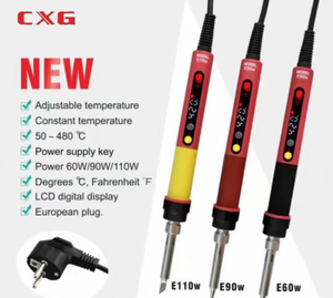 CXG E60w/90W/110W LCD Nhiệt Độ Kỹ Thuật Số LED Có Thể Điều Chỉnh Điện Hàn Sắt EU Cắm + 10Pcs Mẹo Hàn Với Chủ - Product Image 4