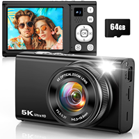 Nueva Cámara Digital 5K de 96MP con Flash LED, Batería de 1050mAh, Zoom Óptico 6x, Cámara de Belleza Portátil Compacta con Doble Lente Óptica
