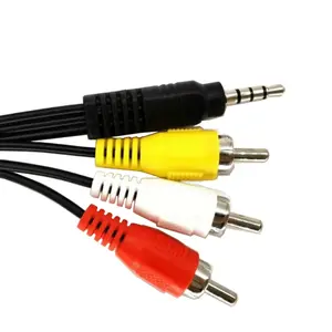 EX-Work Audio Cable 3.5mm 1 Male to 3 RCA Male AV AUX Stereo Cord to 3RCA Standard Converter Cable