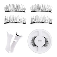 Cils magnétiques 3D naturels en gros, vente chaude, magnétiques, réutilisables, sans colle, synthétiques