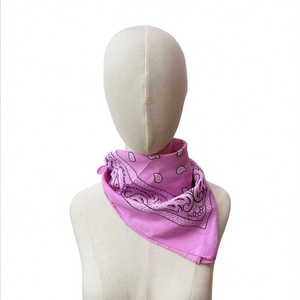 Fazzoletto quadrato Angelina Pink Paisley 54x54cm, 100% cotone, accessorio moda per donna - Product Image 2