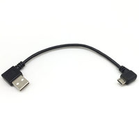 2.0 Câble micro USB A mâle à angle gauche-droit vers USB droit