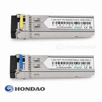 Par de Transceptores SFP BiDi de 1.25G, 1310/1550nm, Fibra Única Simplex LC, DDM, 10km, Módulo Óptico Gigabit