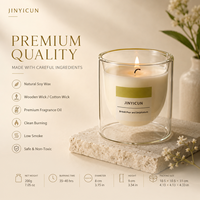 Bougie parfumée de luxe à double paroi en verre, cire de soja, cadeau de parfum d'ambiance pour la maison, bougie personnalisée avec étiquette privée OEM pour la décoration intérieure