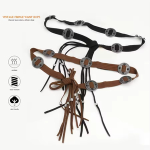 Cinturón Personalizado de Venta Directa de Fábrica, Estilo Bohemio Retro, Hebilla de Moneda de Cobre, Cadena para la Cintura, Cinturón Sencillo de Moda - Product Image 4