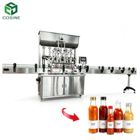 Machine de remplissage automatique de bouteilles pour eau, jus, sauce, huile de 250 ml à 1000 ml, avec machine de bouchage et convoyeur