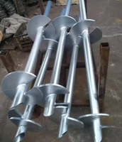 Système de fondation à pieux hélicoïdaux en acier au carbone sans béton, mesure en pouces, pour applications d'ancrage de panneaux solaires et de clôtures