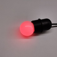 Lampe lanterne miniature LED RGB colorée en plastique imperméable IP65 pour extérieur, 1W G45, E27 AC220-240V Ra60 30000h, ampoule décorative