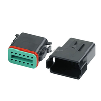 Connecteur de borne de voiture noir Deutsch DT DTM 2P femelle IP68 étanche avec contact en laiton et boîtier en nylon 20A