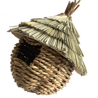 BOTHWINNER Maison pour colibris en herbe naturelle, nid d'oiseau tissé à la main, abri pour oiseaux en paille suspendu, résistant aux intempéries, écologique, pour l'extérieur