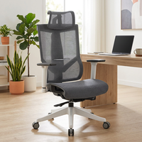 Chaise de bureau ergonomique moderne, pivotante, réglable, à dossier haut, entièrement en mesh, pour cadres