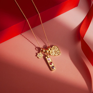 Collana con <span class=keywords><strong>Cuore</strong></span> a Margherita in Acciaio Inossidabile 316 Placcato Oro 18K per la Festa <span class=keywords><strong>della</strong></span> <span class=keywords><strong>Mamma</strong></span>, Certificazione CE, Regalo per Signore - Product Image 2
