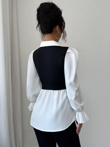 La nueva colección de otoño presenta un estilo elegante y simple, camisa de dos piezas, chaleco y Top para ropa de mujer de moda - Product Image 5