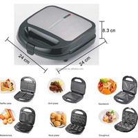 Machine à petit-déjeuner multifonction portable 8-en-1 : Crêpière, gaufrier, machine à sandwichs et à hamburgers électriques