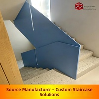 Maßgefertigte Edelstahl-Treppengeländer für Villen Modernes Minimalistisches Design Zementbasierte Leiterform; Hersteller aus Shanghai