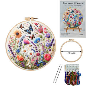 Kits <span class=keywords><strong>de</strong></span> <span class=keywords><strong>broderie</strong></span> au <span class=keywords><strong>point</strong></span> <span class=keywords><strong>de</strong></span> <span class=keywords><strong>croix</strong></span> en coton DIY Hummingbird avec motifs floraux pré-imprimés pour débutants, adultes, fête des mères - Product Image 5