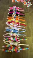 Vêtements en peluche douce rayés, brodés de motifs cocotier, banane, lunettes, singe, multicolores, en polyester et coton PP, anti-stress, unisexe, ODM