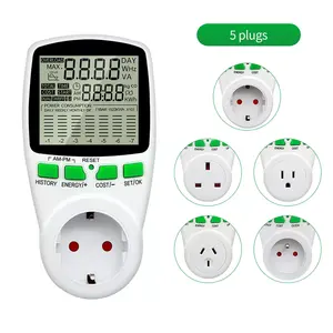 Energy Voltage Amps Electricity Usage Monitor 7 LCD Display Modes Power Consumption Meter for Energy Saving Upgraded Backlight