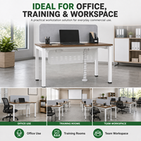 Bureau de travail modulaire et durable avec écran de confidentialité, table d'ordinateur moderne pour personnel, structure en acier pour chambre et salle de formation