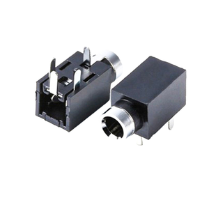 Conector de Audio PJ-210B de 2.54mm de Paso, Enchufe Vertical de 4 Pines para Montaje a Través de Orificio con Carcasa de Latón, Conector Hembra - Product Image 1