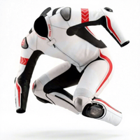 Combinaison de course moto pour homme à manches longues, imprimée, personnalisable, en cuir blanc, noir, rouge, respirante, pour toutes les saisons