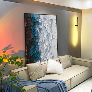 Tùy chỉnh bán buôn 3D da tường nghệ thuật cho khách sạn đương đại trừu tượng sang trọng phòng khách trang trí nội thất - Product Image 2