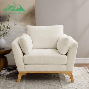 Set Sofa Kain Nordic Simple 1+2+3 Dudukan, Sandaran Tangan Kayu Solid dengan Bantal Empuk yang Nyaman - Product Image 3