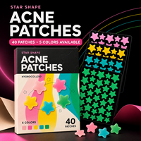 Patchs Hydrocolloïdes Hypoallergéniques Végétaliens à l'Huile d'Arbre à Thé Marque Blanche OEM Premium – Adorables Patchs Étoiles Jaunes et Roses pour l'Acné