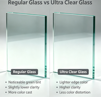 Verre trempé ultra-transparent de 6 mm, structure solide, dimensions personnalisables, pour murs-rideaux industriels, escaliers, usage extérieur, directement de l'usine.