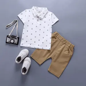 Sommer mode Lässige Kleidung Set Neugeborene Jungen Kleinkind Kleidung Gestreifte Kurzarm Tops Shorts 2 teile/sätze Baumwolle Kids Outf