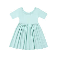 Gaun Putar Organik Khusus Anak Perempuan Motif Cetak Baju Terusan Anak Romper Rok Bunga Saudara Perempuan Pakaian Gaun Bayi Perempuan